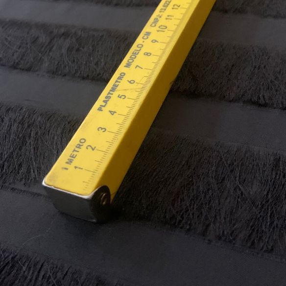 Tecido Musseline Franjas Preta • Conexão Tecidos