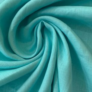 TECIDO CAMBRAIA DE LINHO PURO AZUL TIFFANY • Conexão Tecidos