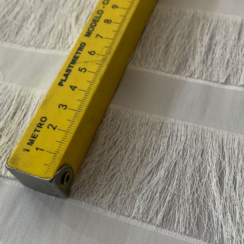 Tecido Musselina Franjas Off White • Conexão Tecidos
