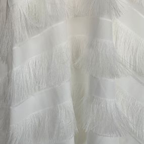 Tecido Musseline Franjas Off White • Conexão Tecidos