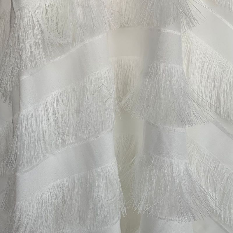 Tecido Musselina Franjas Off White • Conexão Tecidos