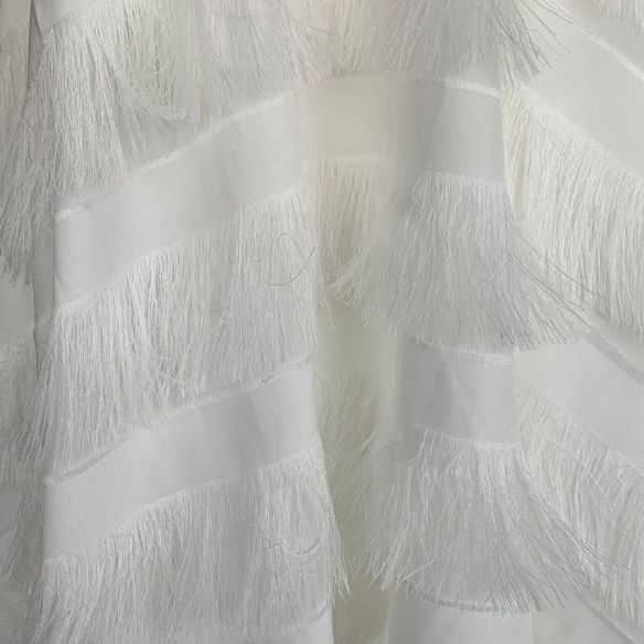 Tecido Musselina Franjas Off White • Conexão Tecidos