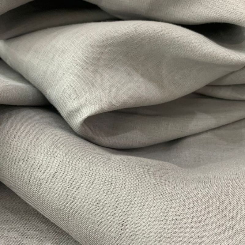 TECIDO CAMBRAIA DE LINHO PURO CINZA CLARO • Conexão Tecidos