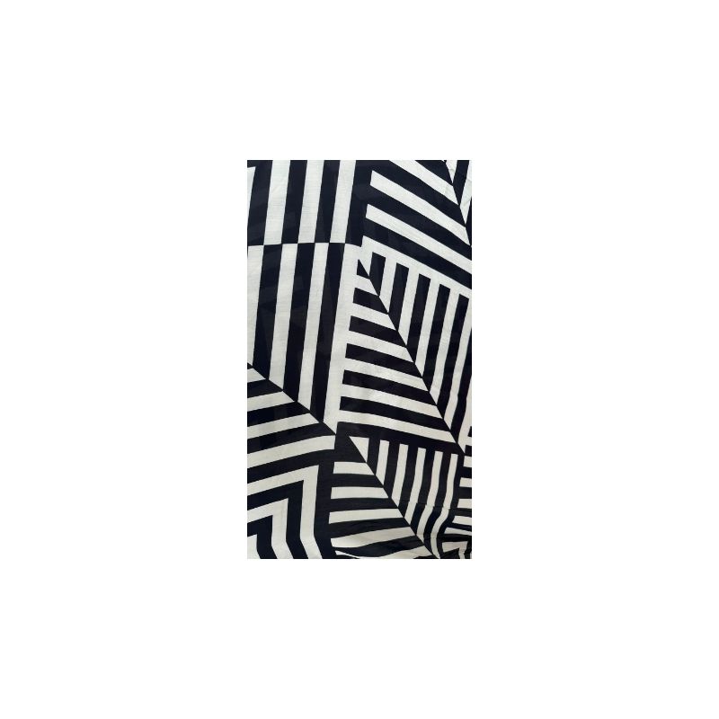 Tecido Viscose Com Seda Estampada P&B • Conexão Tecidos