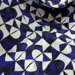 Tecido Crepe De Chine Estampado Geometric • Conexão Tecidos