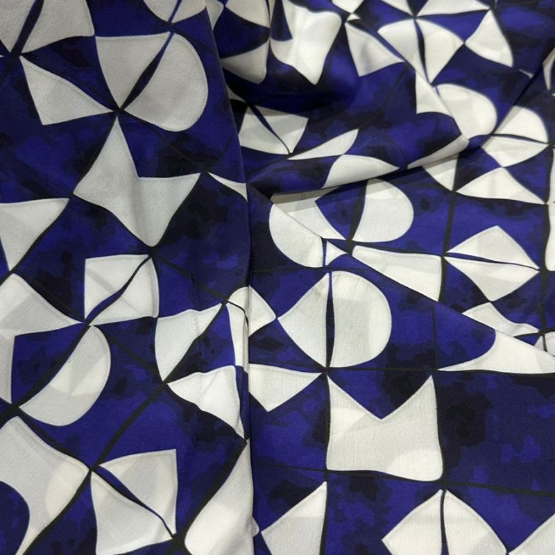 CREPE DE CHINE ESTAMPADO GEOMETRIC • Conexão Tecidos