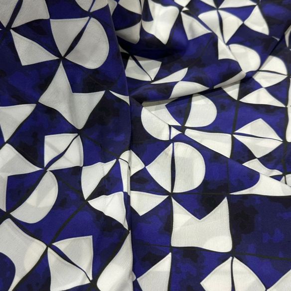 CREPE DE CHINE ESTAMPADO GEOMETRIC • Conexão Tecidos