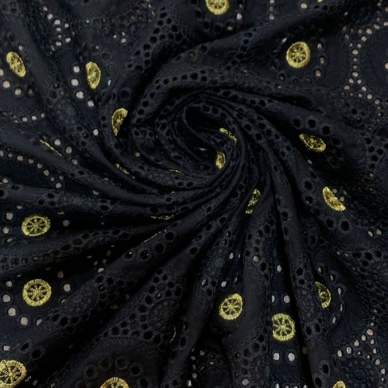 Tecido Lese Black & Gold Indiana • Conexão Tecidos