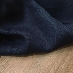 Tecido Linho Puro Liso Azul Marinho • Conexão Tecidos