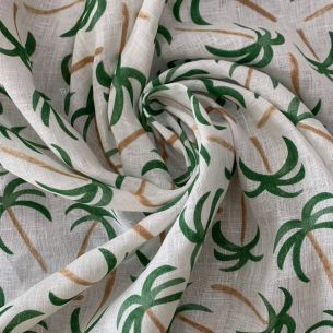 TECIDO CAMBRAIA DE LINHO PURO COQUEIROS • Conexão Tecidos