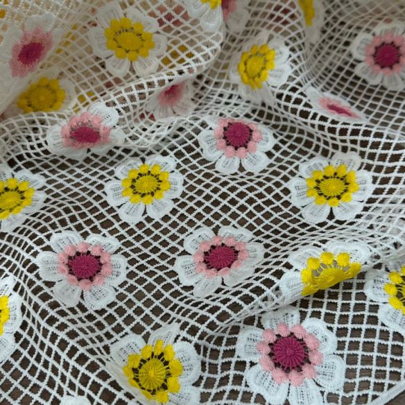 Tecido Renda Guipuir Floral • Conexão Tecidos