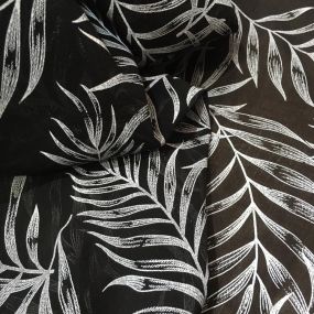 Tecido Musseline Seda Pura Palmeiras Noturnas • Conexão Tecidos