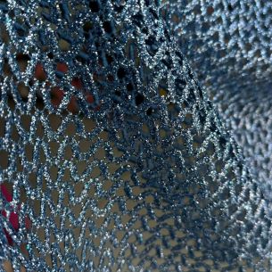 Tecido Renda Guipuir Azul Glitter • Conexão Tecidos
