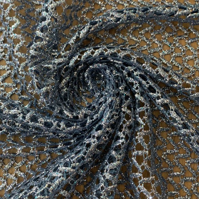 RENDA GUIPUIR AZUL GLITTER • Conexão Tecidos