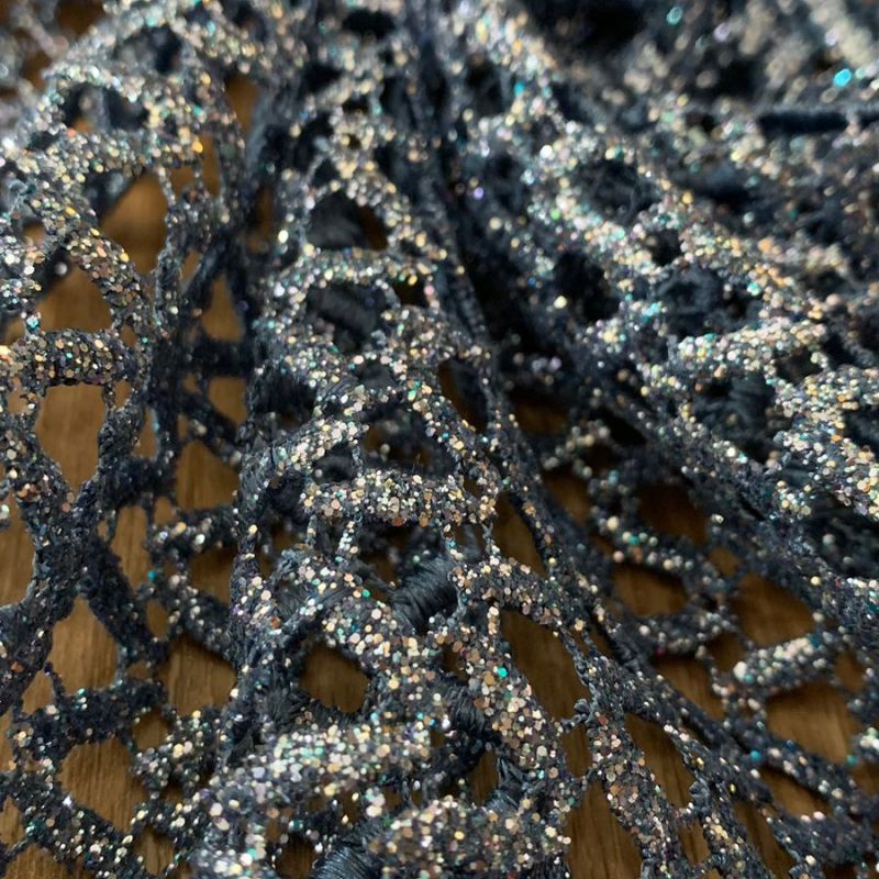RENDA GUIPUIR AZUL GLITTER • Conexão Tecidos