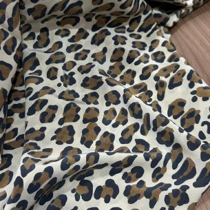 Tecido Crepe de Chine Estampado Animal Print • Conexão Tecidos