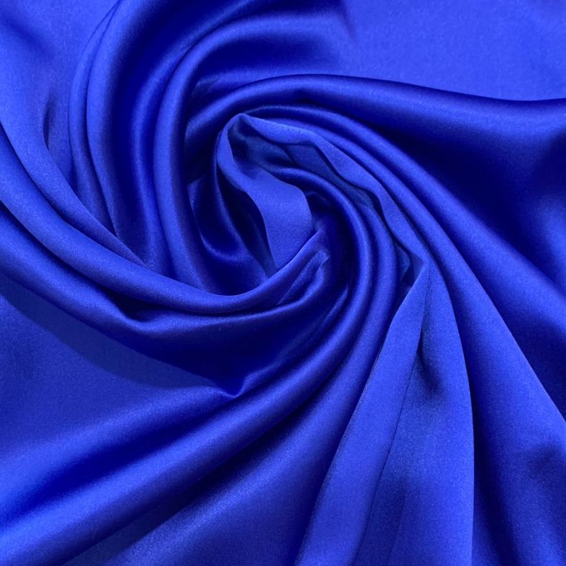 Tecido Cetim de Seda Liso Azul Royal • Conexão Tecidos