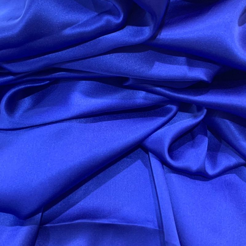 TECIDO CETIM DE SEDA AZUL ROYAL • Conexão Tecidos