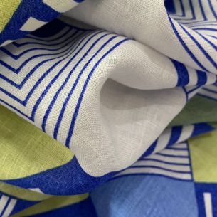 TECIDO CAMBRAIA DE LINHO PURO ABSTRATO AZUL • Conexão Tecidos 2