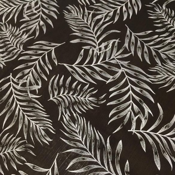 Tecido Musseline Seda Pura Palmeiras Noturnas • Conexão Tecidos