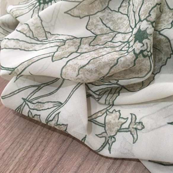 Tecido Musseline Seda Pura Flower • Conexão Tecidos