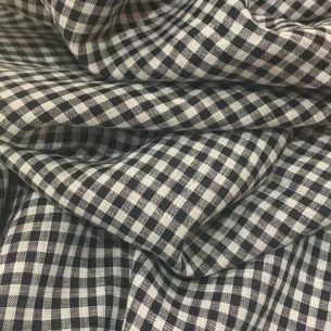 TECIDO CAMBRAIA DE LINHO PURO XADREZ P&B • Conexão Tecidos