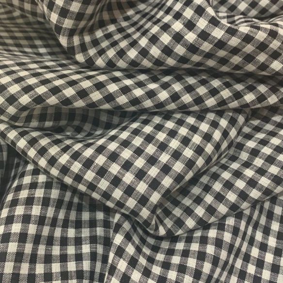 TECIDO CAMBRAIA DE LINHO PURO XADREZ P&B • Conexão Tecidos
