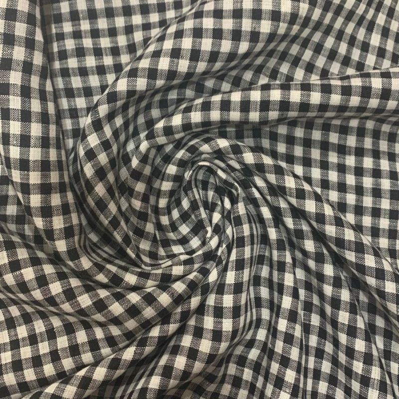 TECIDO CAMBRAIA DE LINHO PURO XADREZ P&B • Conexão Tecidos