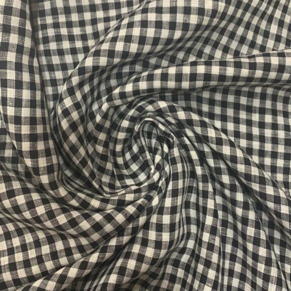 TECIDO CAMBRAIA DE LINHO PURO XADREZ P&B • Conexão Tecidos