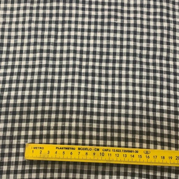 TECIDO CAMBRAIA DE LINHO PURO XADREZ P&B • Conexão Tecidos