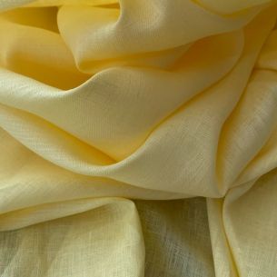 TECIDO CAMBRAIA DE LINHO PURO AMARELO SUNNY • Conexão Tecidos