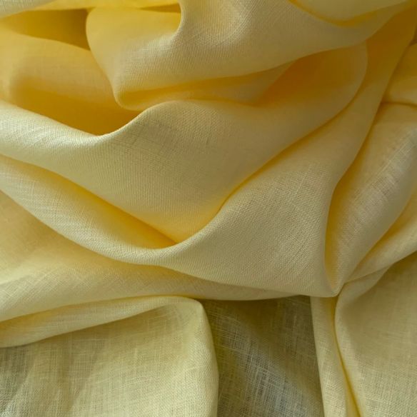 TECIDO CAMBRAIA DE LINHO PURO AMARELO SUNNY • Conexão Tecidos