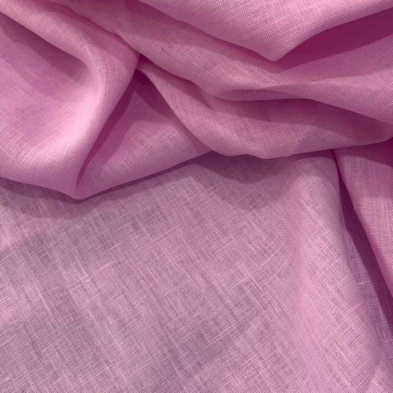 TECIDO CAMBRAIA DE LINHO PURO ROSA LINDA • Conexão Tecidos