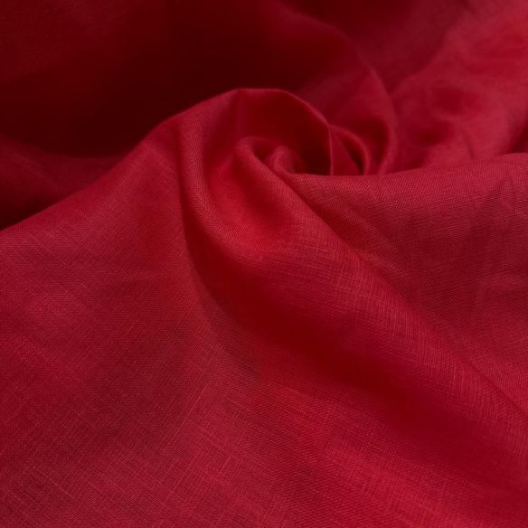 Tecido Cambraia De Linho Vermelho Puro Tomato • Conexão Tecidos
