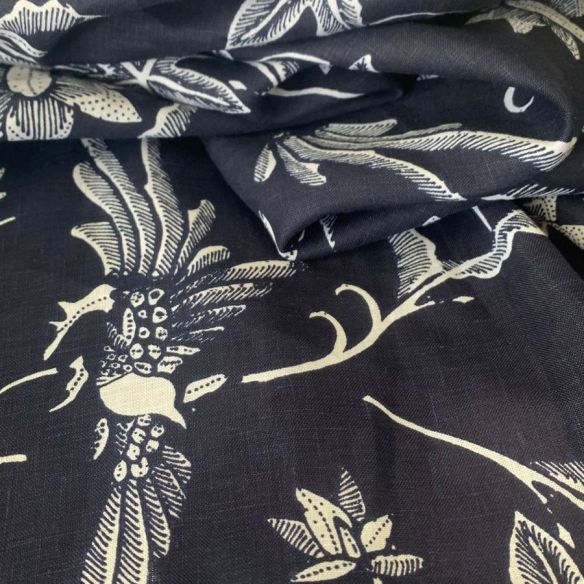 TECIDO CAMBRAIA DE LINHO PURO FLORAL MARINHO • Conexão Tecidos TECIDO CAMBRAIA DE LINHO PURO FLORAL MARINHO • Conexão Tecidos