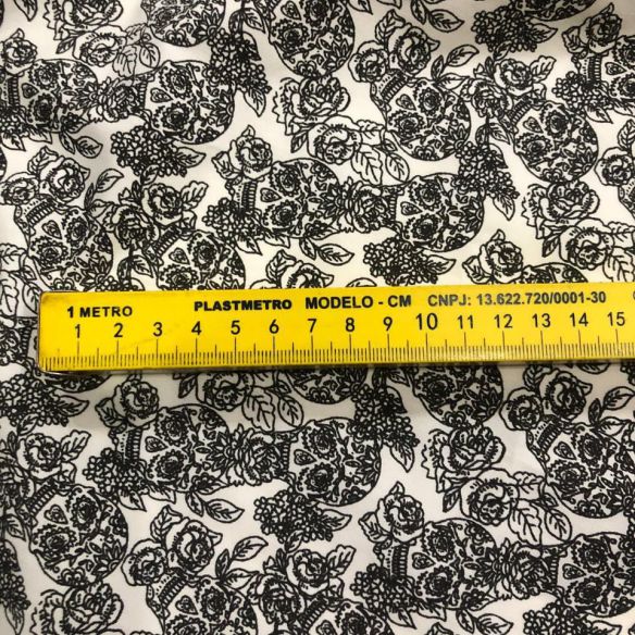 TECIDO TRICOLINE CAVEIRA MEXICANA (MÁSCARA) • Conexão Tecidos