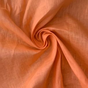 TECIDO CAMBRAIA DE LINHO PURO LARANJA NECTAR • Conexão Tecidos