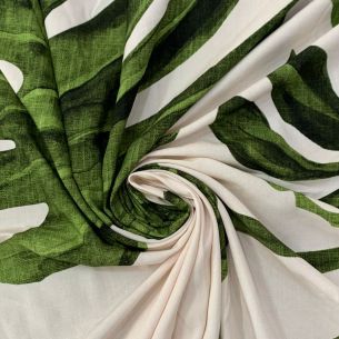 Tecido Viscose Maxi Estampa Costela De Adão • Conexão Tecidos