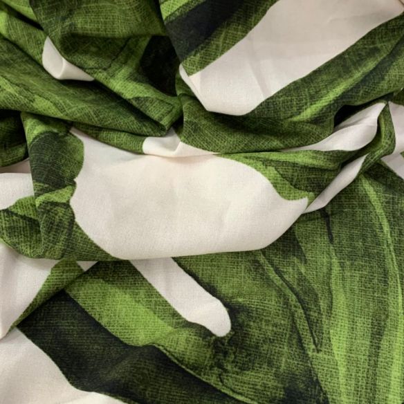 Tecido Viscose Maxi Estampa Costela De Adão • Conexão Tecidos