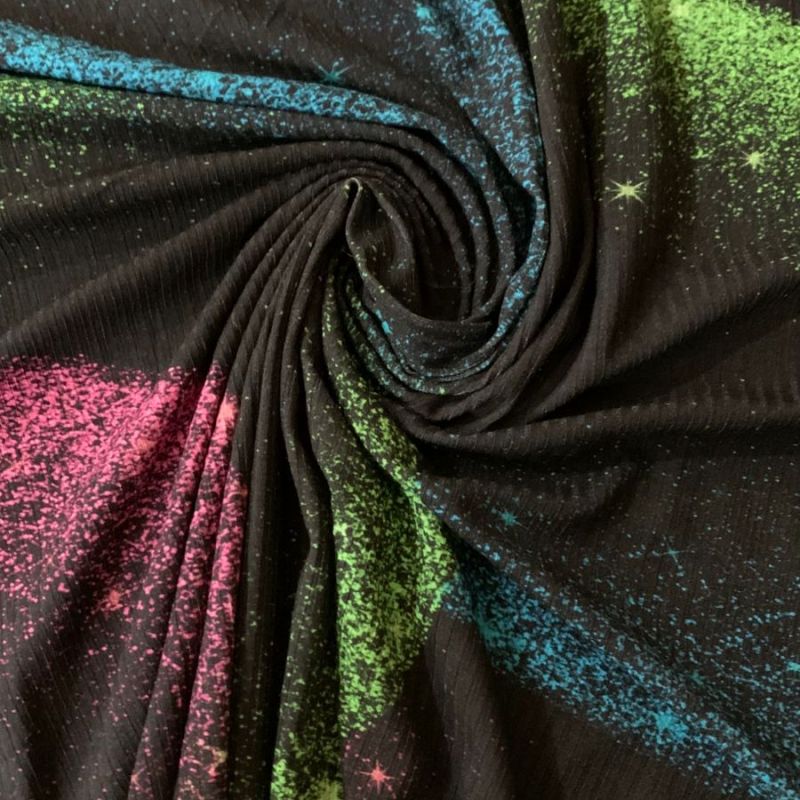 MALHA CANELADA ESTAMPADA COSMOS • Conexão Tecidos