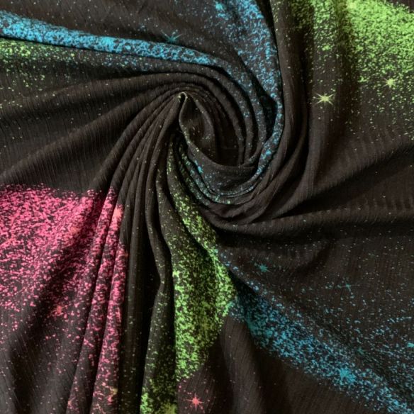 MALHA CANELADA ESTAMPADA COSMOS • Conexão Tecidos