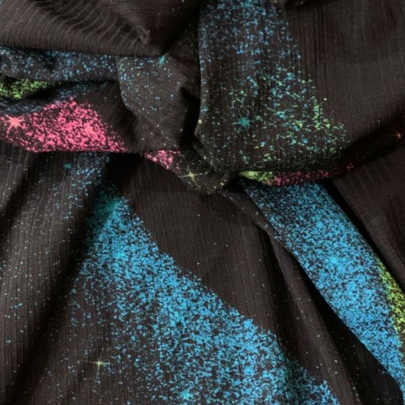 Tecido Malha Canelada Estampada Cosmos • Conexão Tecidos