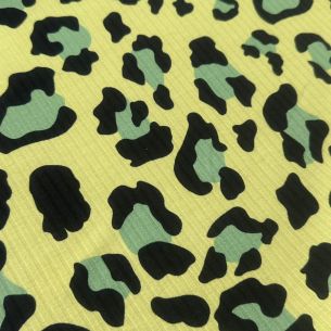 Tecido Malha Canelada Estampada Animal Colors • Conexão Tecidos