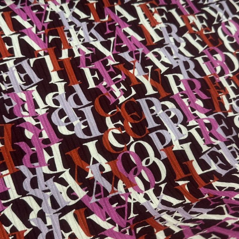 MALHA CANELADA ESTAMPADA LETRAS • Conexão Tecidos