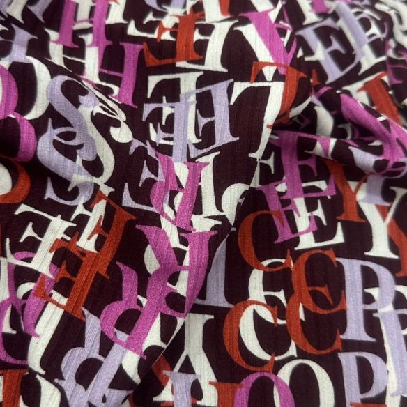 Tecido Malha Canelada Estampada Letras • Conexão Tecidos