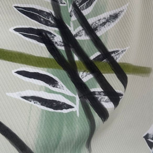 Tecido Malha Canelada Estampada Yanmar • Conexão Tecidos