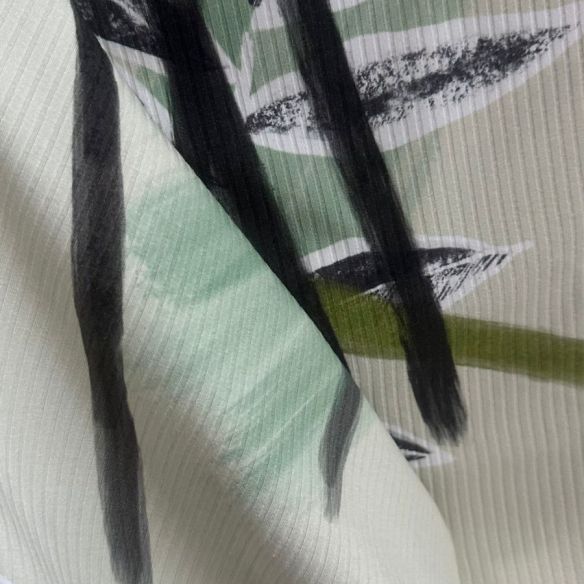 Tecido Malha Canelada Estampada Yanmar • Conexão Tecidos