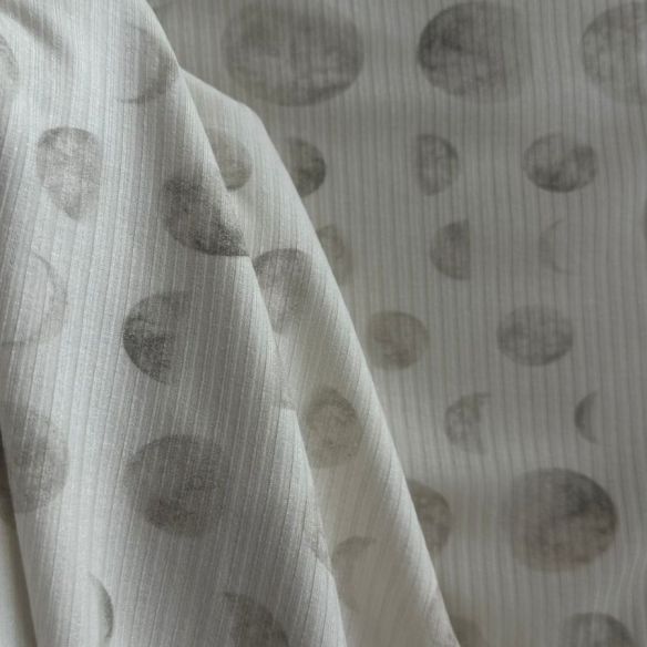 Tecido Malha Canelada Estampada Lua • Conexão Tecidos