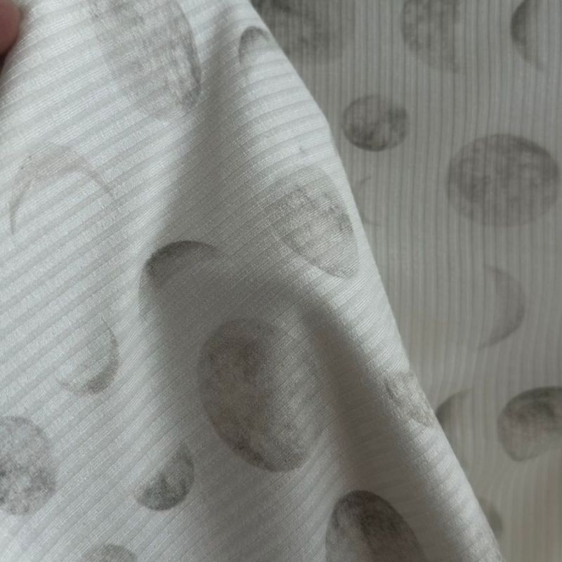 Tecido Malha Canelada Estampada Lua • Conexão Tecidos