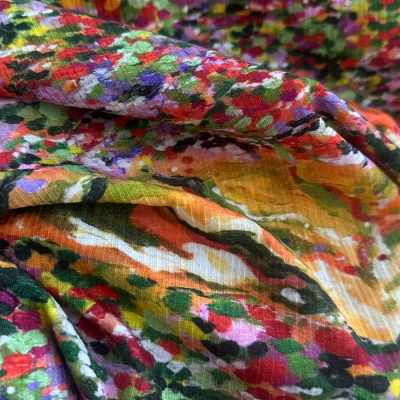 Tecido Malha Canelada Estampada Mayorca • Conexão Tecidos